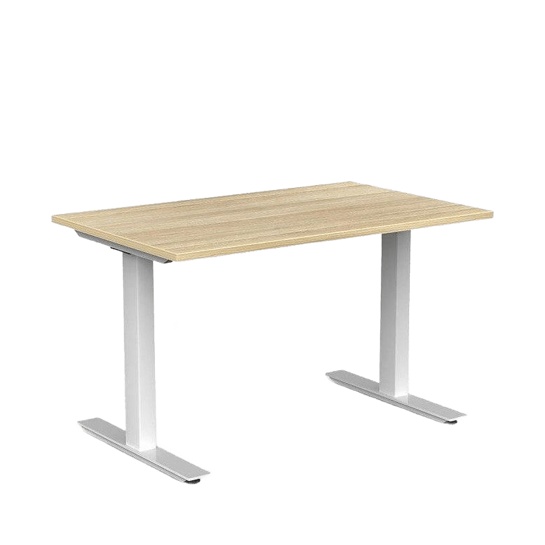 Agile Office Desk 1200 X 600 New Oak Melamine White Powdercoat - Office Furniture Company