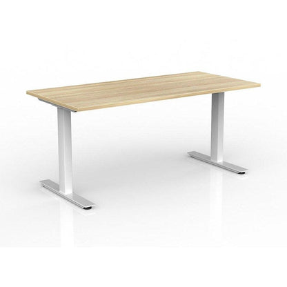 Agile Office Desk 1500 X 600 New Oak Melamine White Powdercoat - Office Furniture Company