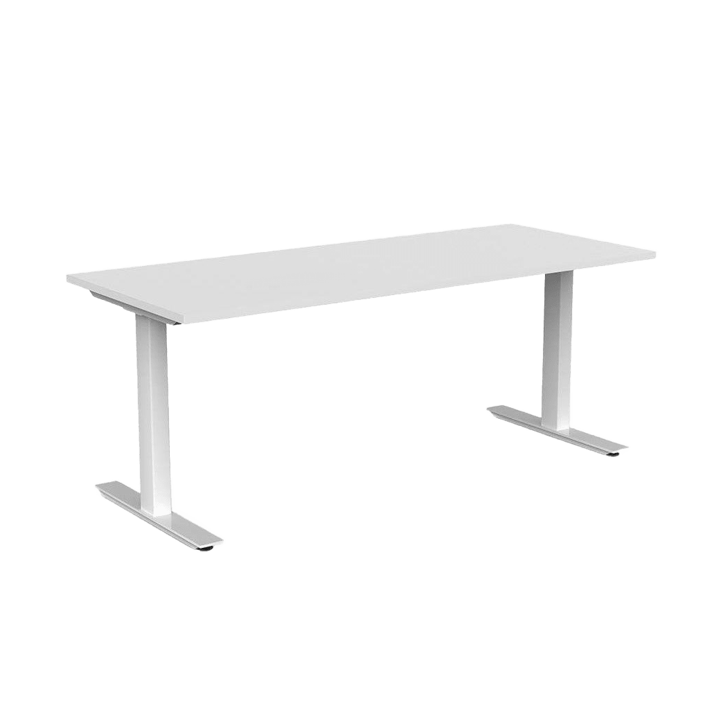 Agile Office Desk 1500 X 600 White Melamine White Powdercoat - Office Furniture Company