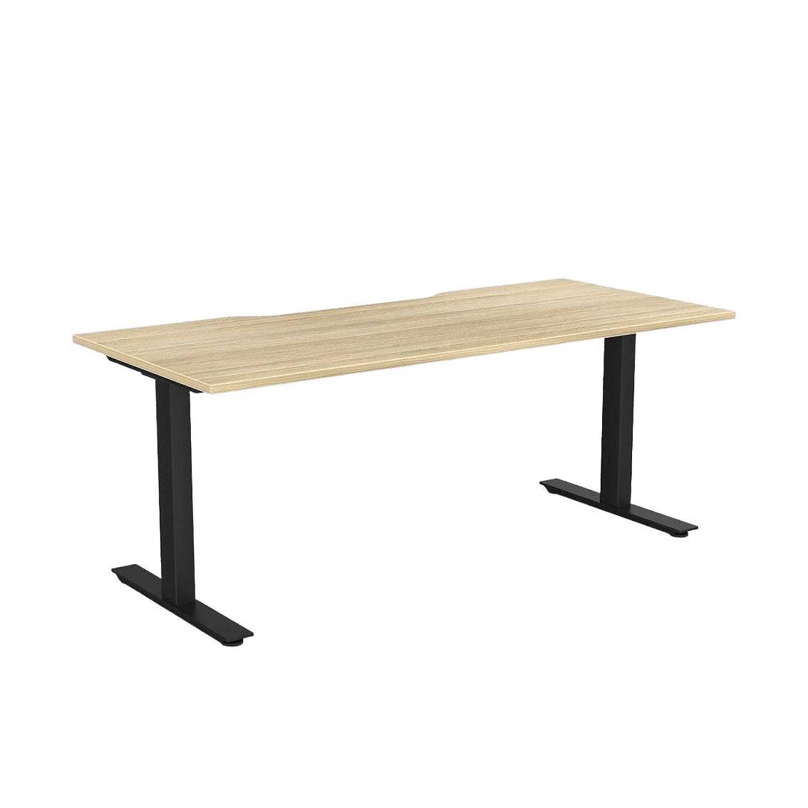 Agile Office Desk 1800 X 600 New Oak Melamine Black Powdercoat - Office Furniture Company