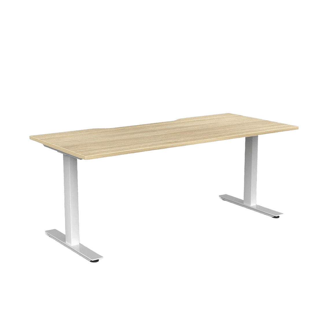 Agile Office Desk 1800 X 600 New Oak Melamine White Powdercoat - Office Furniture Company