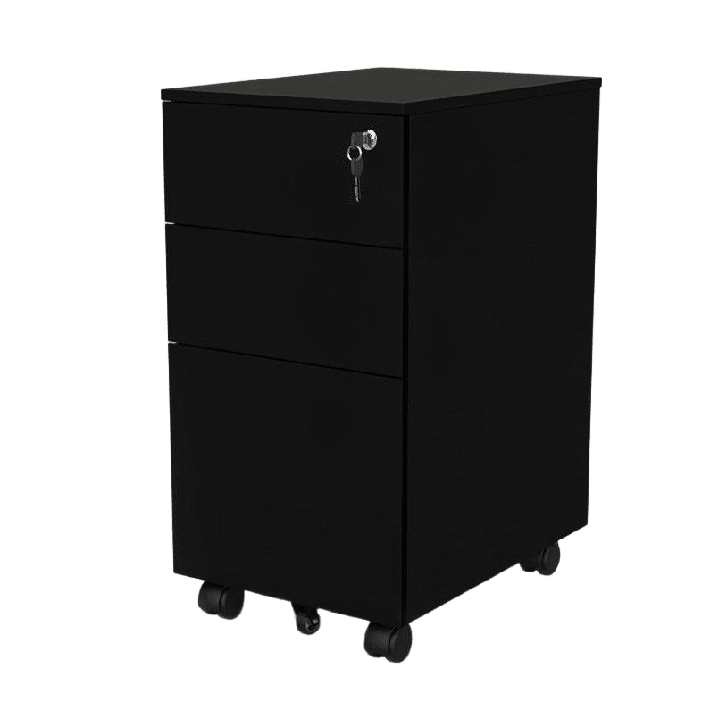 Agile Slimline Steel Mobile Pedestal Black Metal