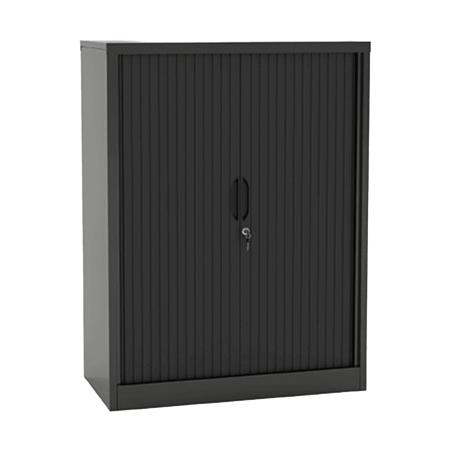 Agile Steel Locking Tambour Unit With Adjustable Shelf Black Powdercoat Without Plantar Box - Office Furniture Company