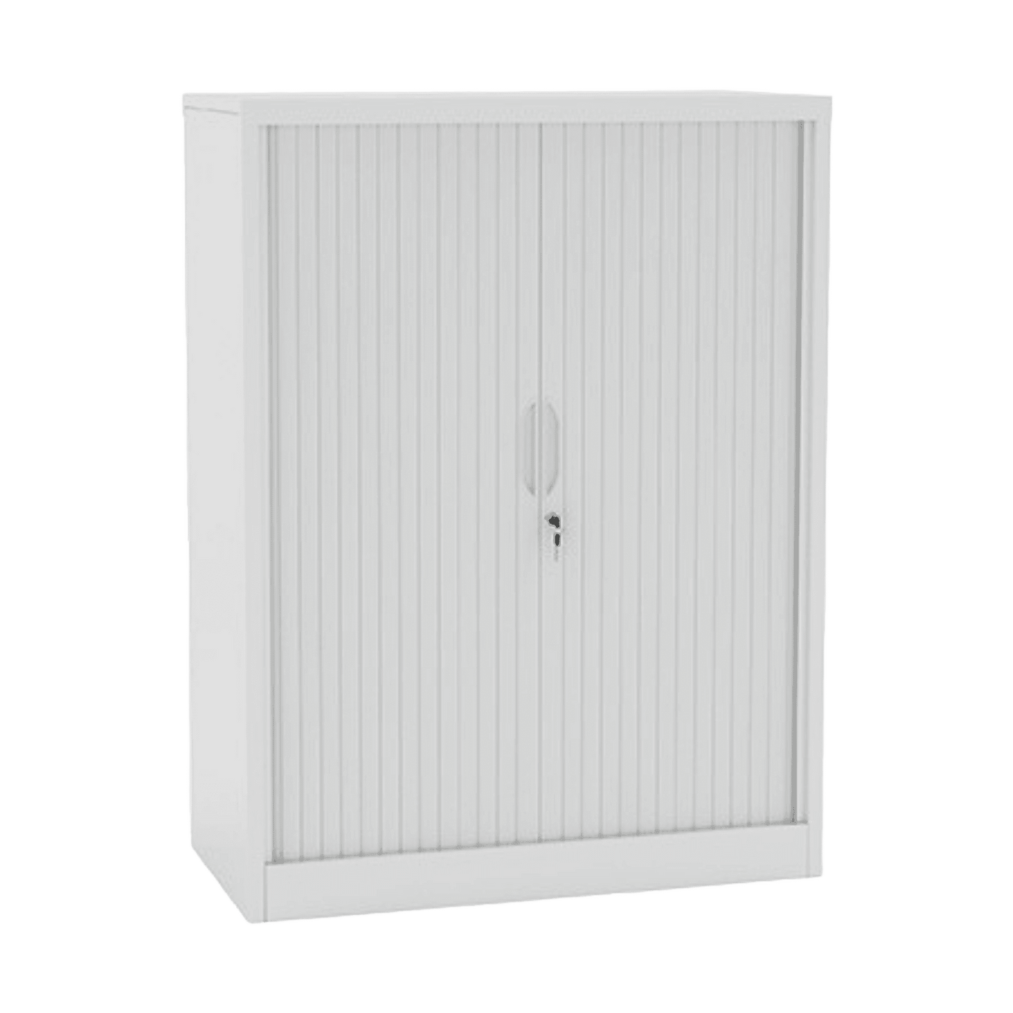 Agile Steel Locking Tambour Unit With Adjustable Shelf White Powdercoat Without Plantar Box - Office Furniture Company