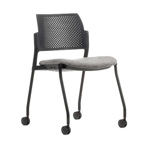 Altus Side Chair Upholstered Seat and PP Back No Arms black - fab No Castors - Office Furniture Company