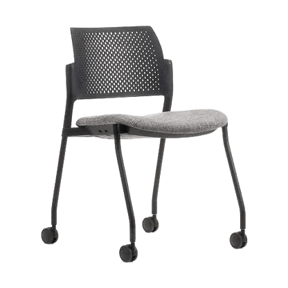 Altus Side Chair Upholstered Seat and PP Back No Arms black - fab No Castors - Office Furniture Company