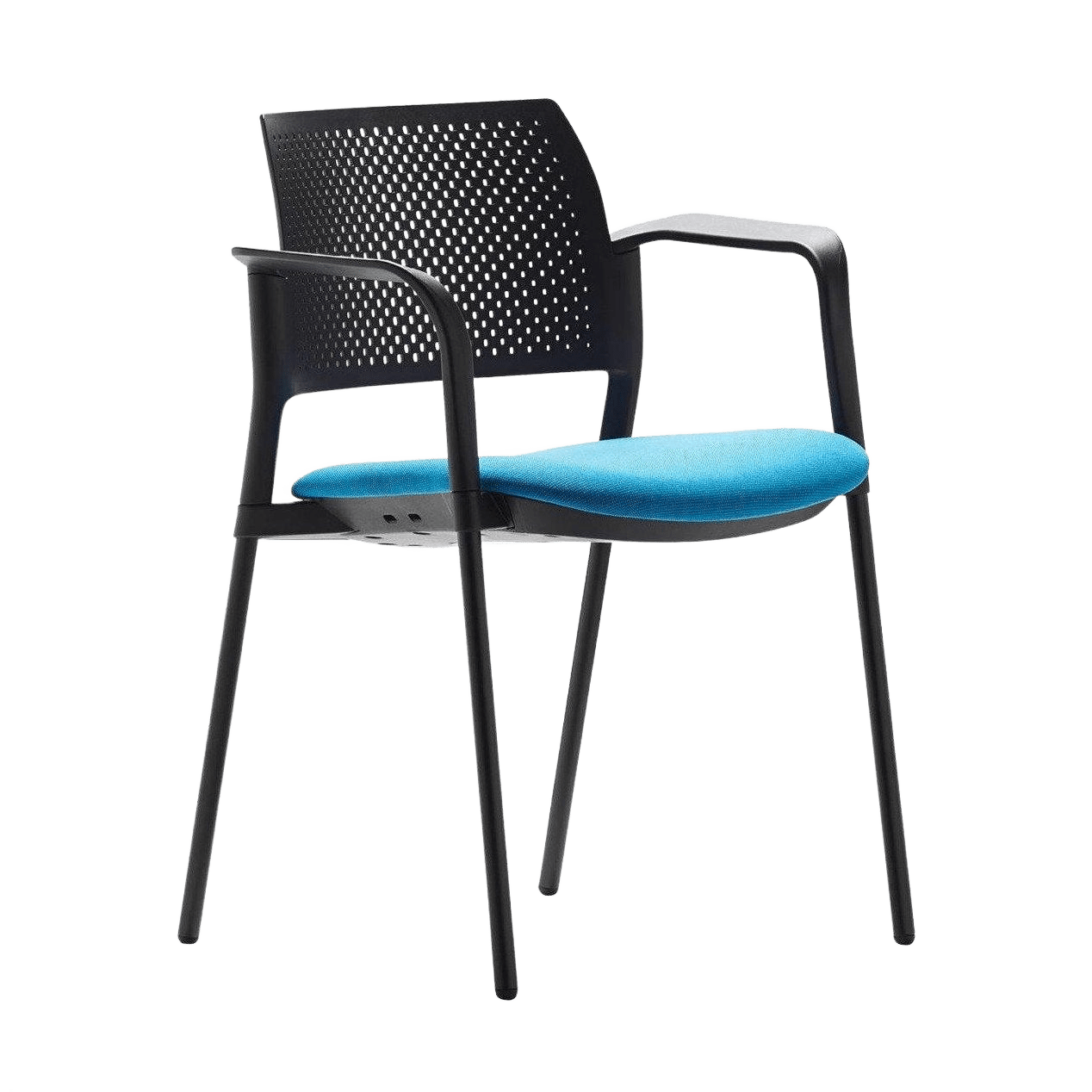 Altus Side Chair Upholstered Seat and PP Back No Arms black - fab No Castors - Office Furniture Company
