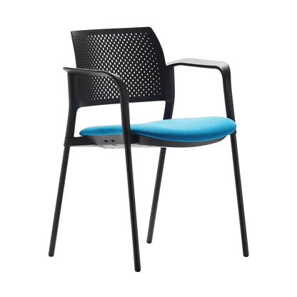 Altus Side Chair Upholstered Seat and PP Back No Arms black - fab No Castors - Office Furniture Company
