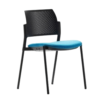 Altus Side Chair Upholstered Seat and PP Back No Arms black - fab No Castors - Office Furniture Company