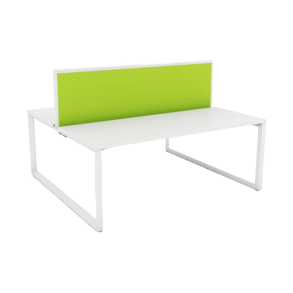 Anvil 2 Person Double Sided Workstation with Screens 1200x600 White Top / White Frame Black Breathe (B)