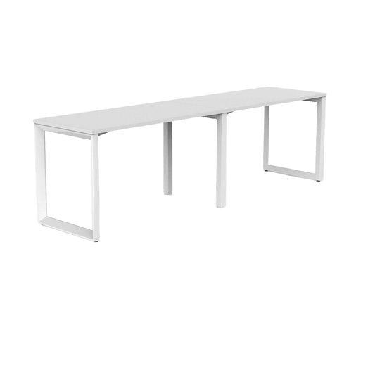 Anvil 2 Person Single Sided Workstation 2 X ( 1200 x 600 ) White Melamine White Powdercoat - Office Furniture Company