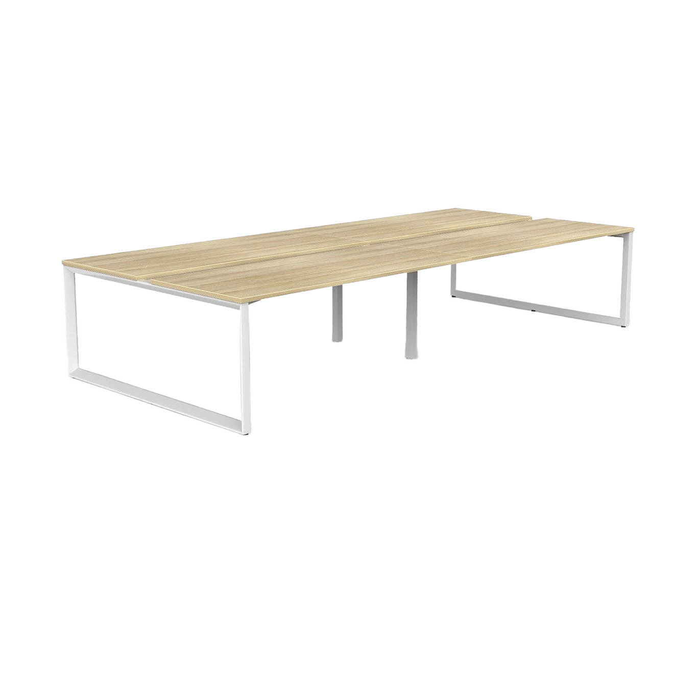 Anvil 4 Person Double Sided Workstations 1200x600 / New Oak / White Powdercoat