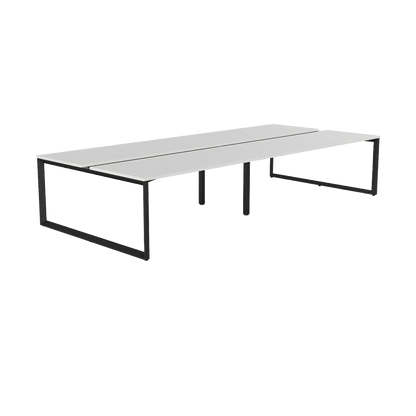 Anvil 4 Person Double Sided Workstations 1200x600 / White / Black Powdercoat