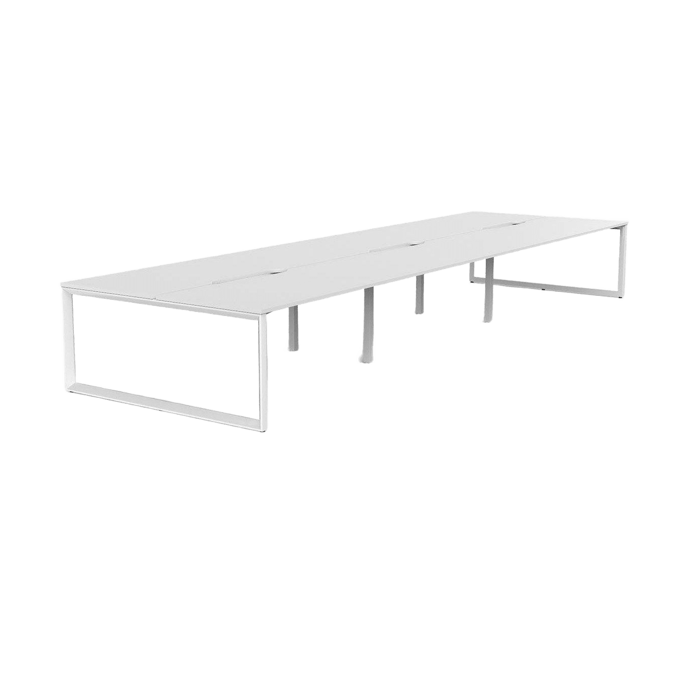 Anvil 6 Person Double Sided Workstations 1200x600 New Oak Black Powdercoat