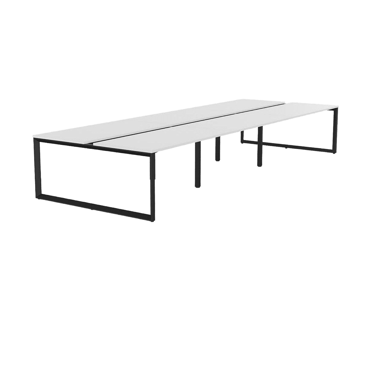 Anvil 6 Person Double Sided Workstations 1200x600 White Black Powdercoat