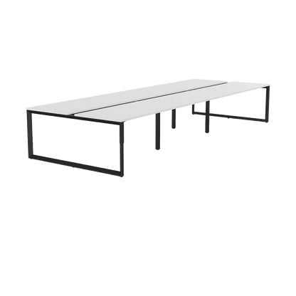 Anvil 6 Person Double Sided Workstations 1200x600 White Black Powdercoat