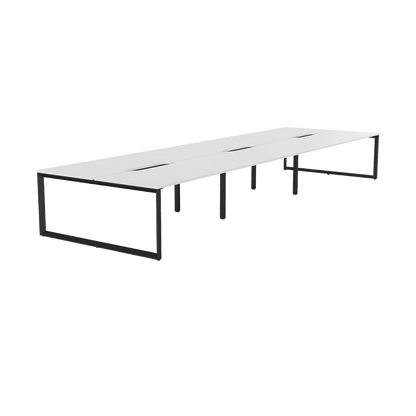Anvil 6 Person Double Sided Workstations 1500x800 White Black Powdercoat