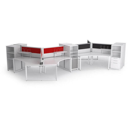 Anvil 6 Pod Workstation with Screens - Office Furniture Company 