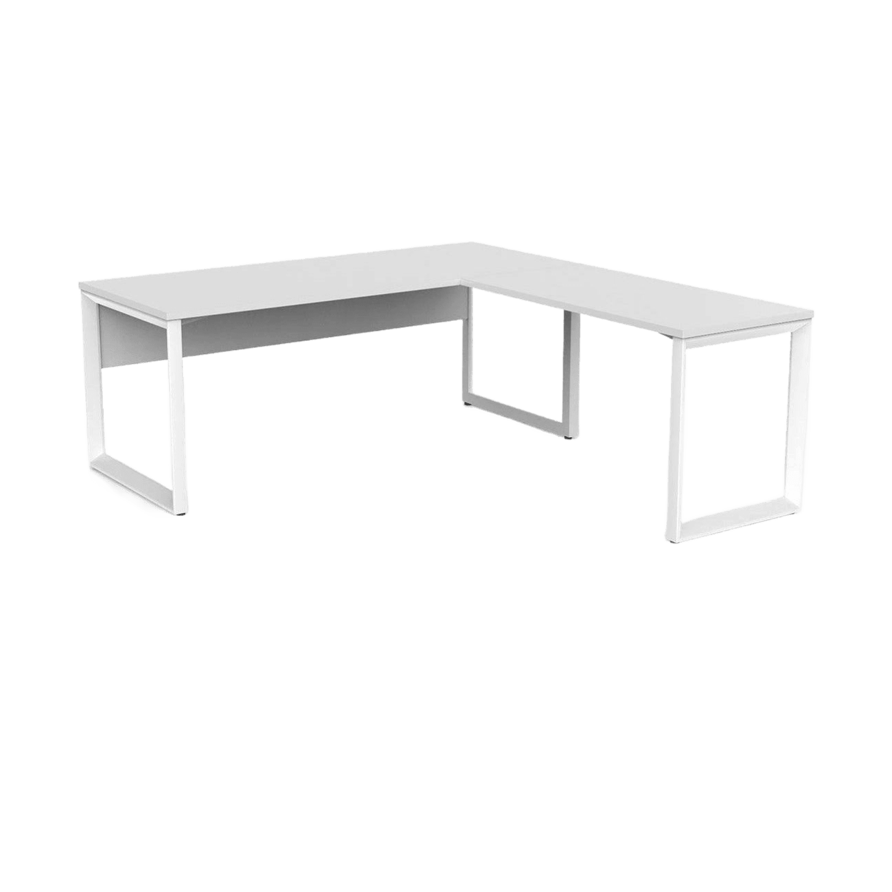 Anvil Corner Desk with Modesty 1800x600 900x600 RHS Return White Top / White Frame