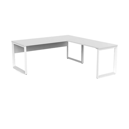 Anvil Corner Desk with Modesty 1800x600 900x600 RHS Return White Top / White Frame