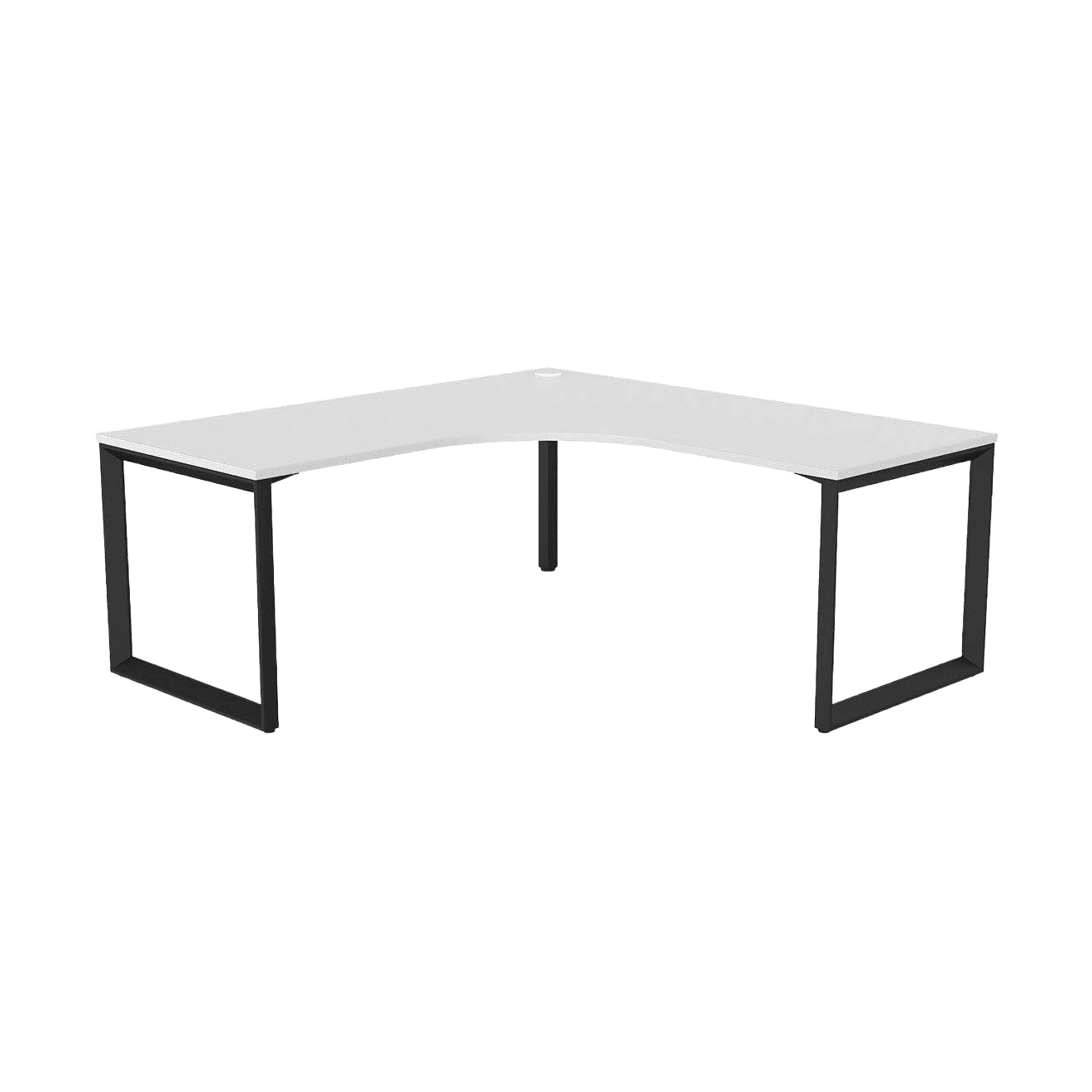 Anvil Single Corner Workstation 1800 X 1800/600 black - powdercoat White Melamine - Office Furniture Company