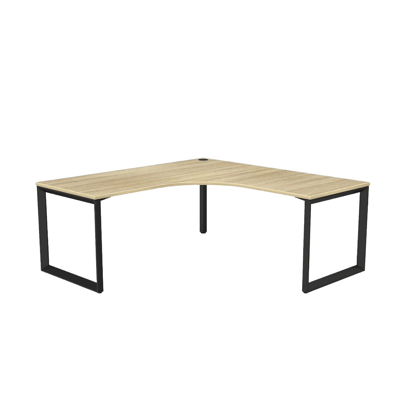 Anvil Single Corner Workstation 1800 X 1800/750 black - powdercoat New Oak Melamine - Office Furniture Company