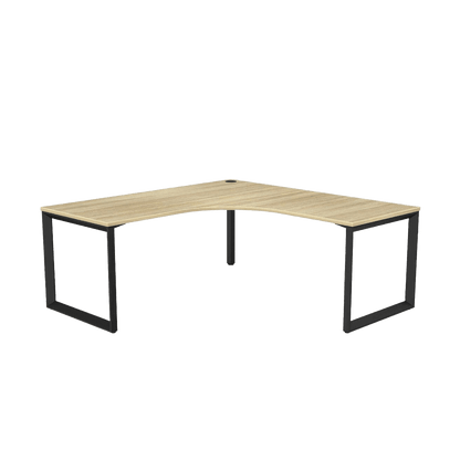 Anvil Single Corner Workstation 1800 X 1800/750 black - powdercoat New Oak Melamine - Office Furniture Company