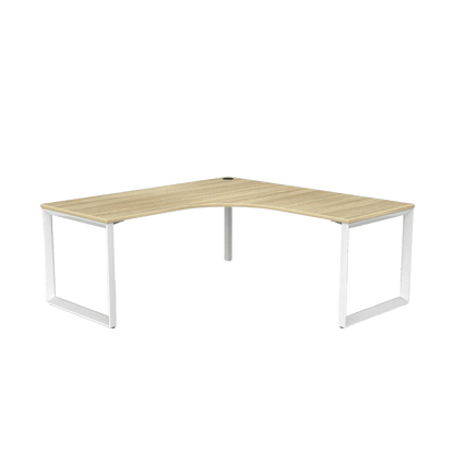 Anvil Single Corner Workstation 1800 X 1800/750 white - powdercoat New Oak Melamine - Office Furniture Company