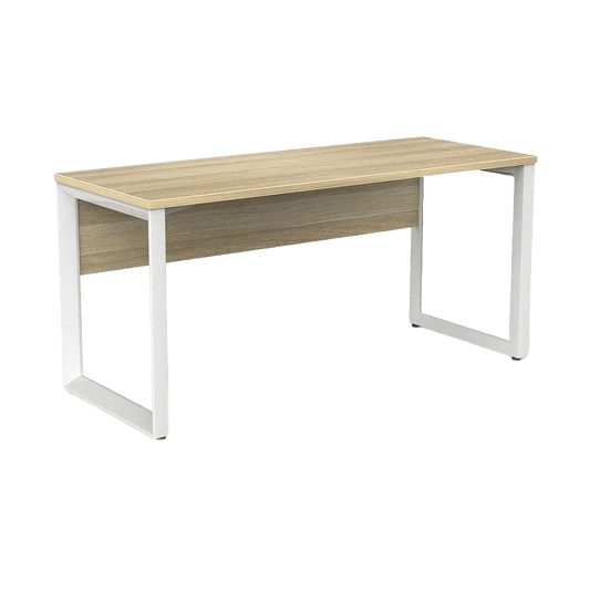 Anvil Single Straight Desk with Modesty 1500 x 600 White Melamine White Powdercoat - Office Furniture Company