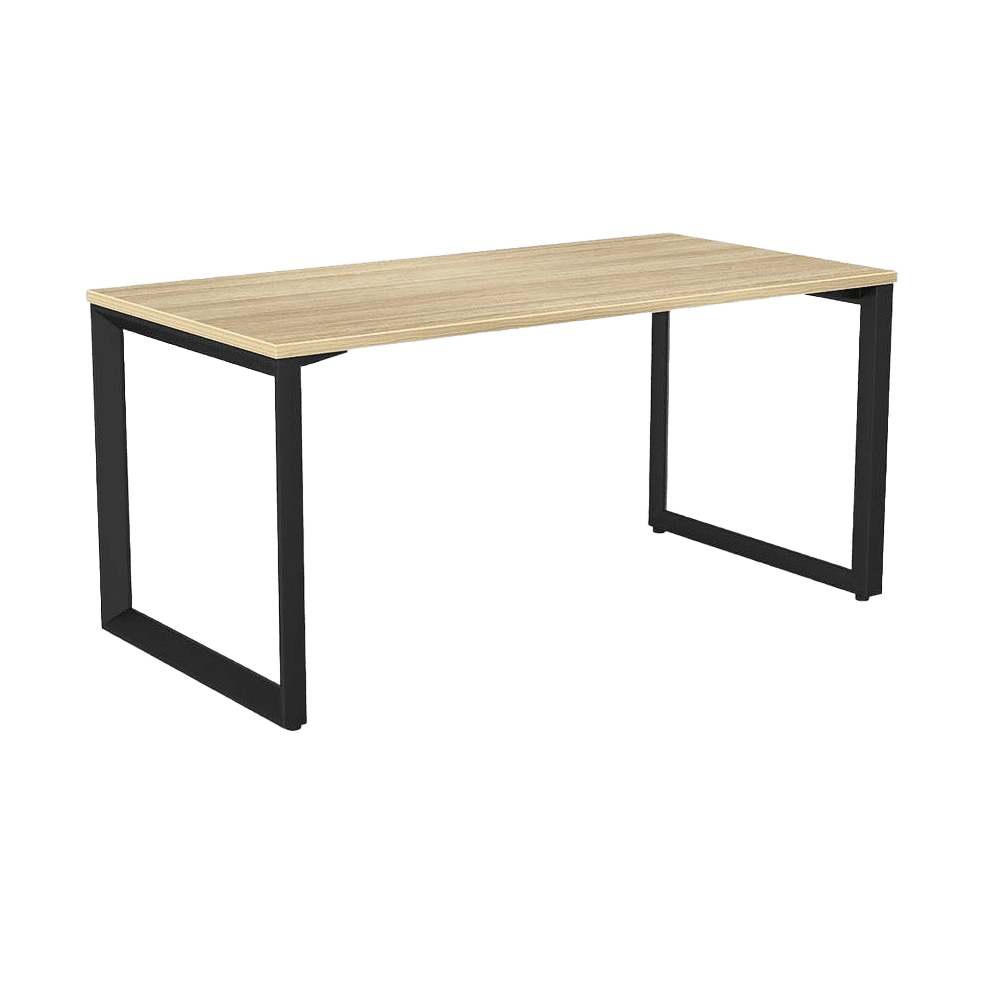 Anvil Single Straight Office Desk with New Oak Worktop - 10