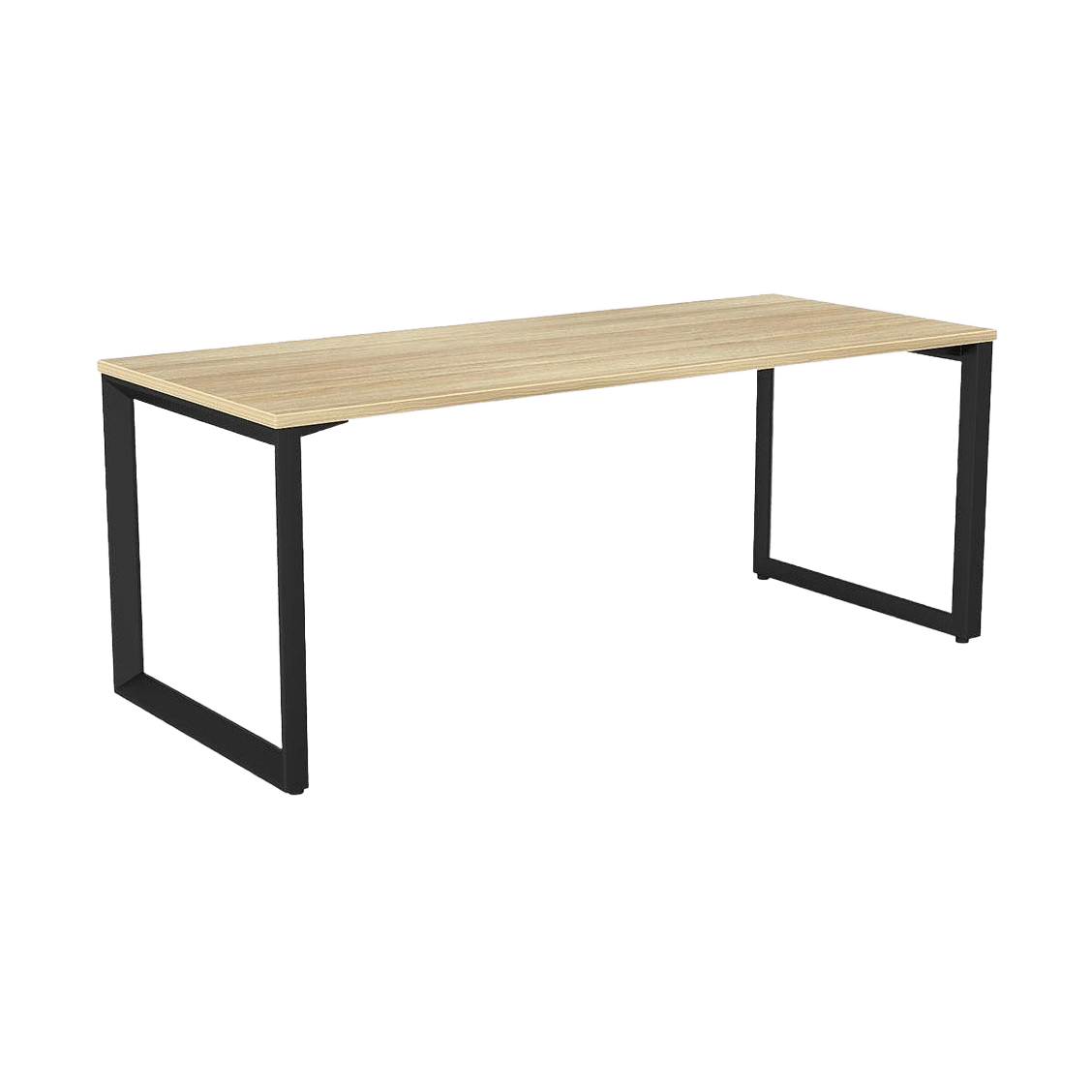 Anvil Single Straight Office Desk with New Oak Worktop - 1