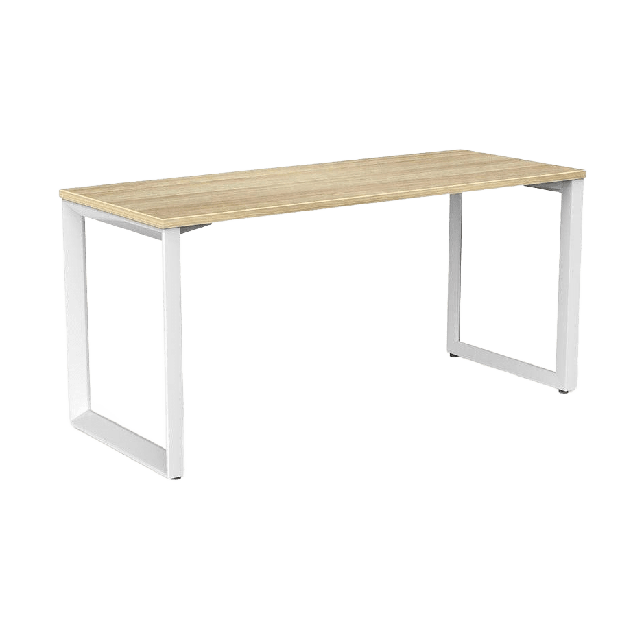 Anvil Single Straight Office Desk with New Oak Worktop - 7