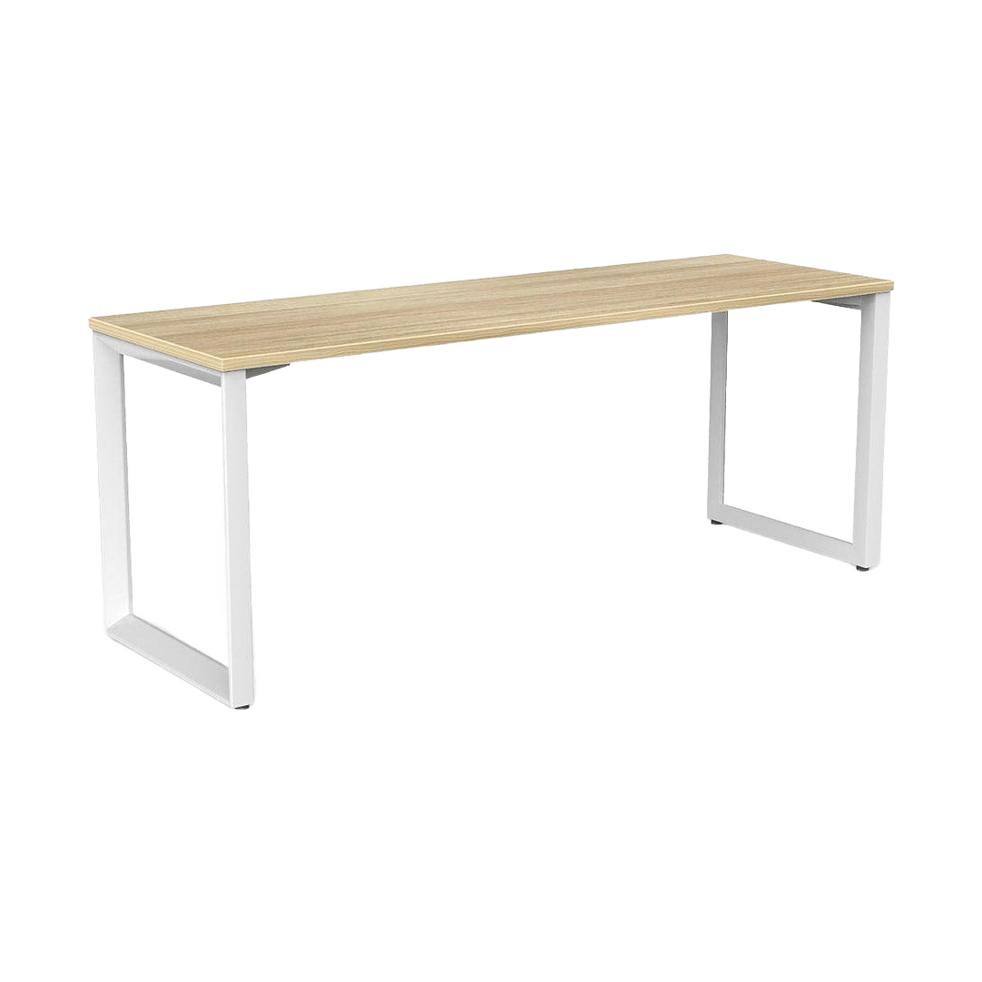 Anvil Single Straight Office Desk with New Oak Worktop - 3