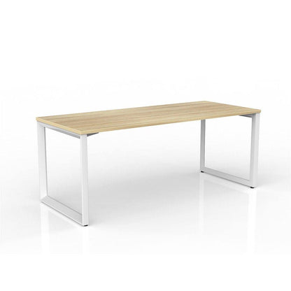 Anvil Single Straight Office Desk with New Oak Worktop - Office Furniture Company 