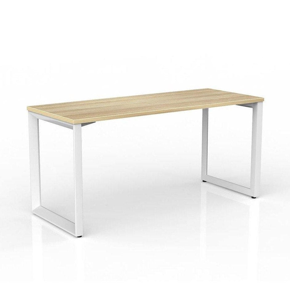 Anvil Single Straight Office Desk with New Oak Worktop - 13