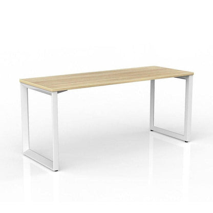 Anvil Single Straight Office Desk with New Oak Worktop - 19