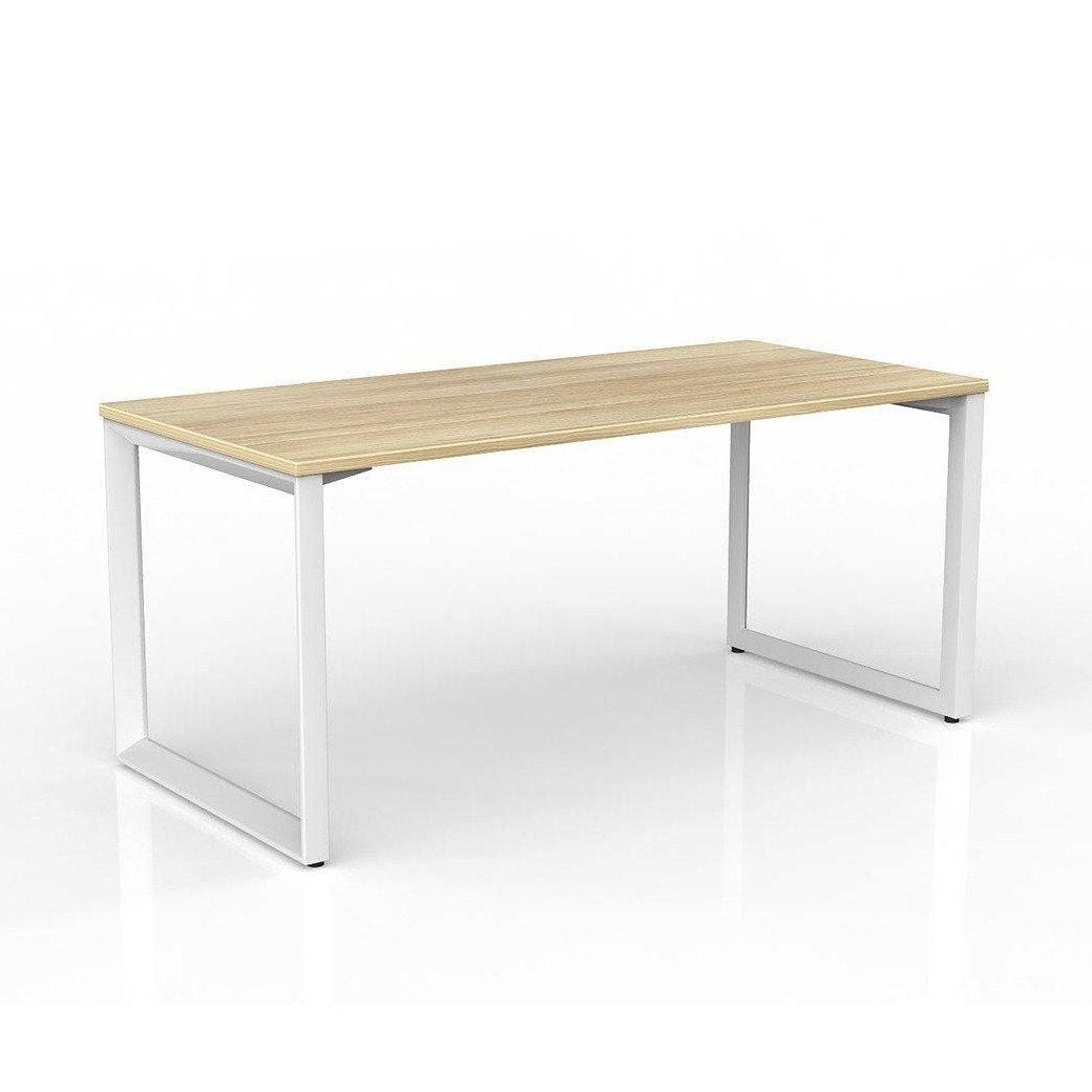 Anvil Single Straight Office Desk with New Oak Worktop - 23