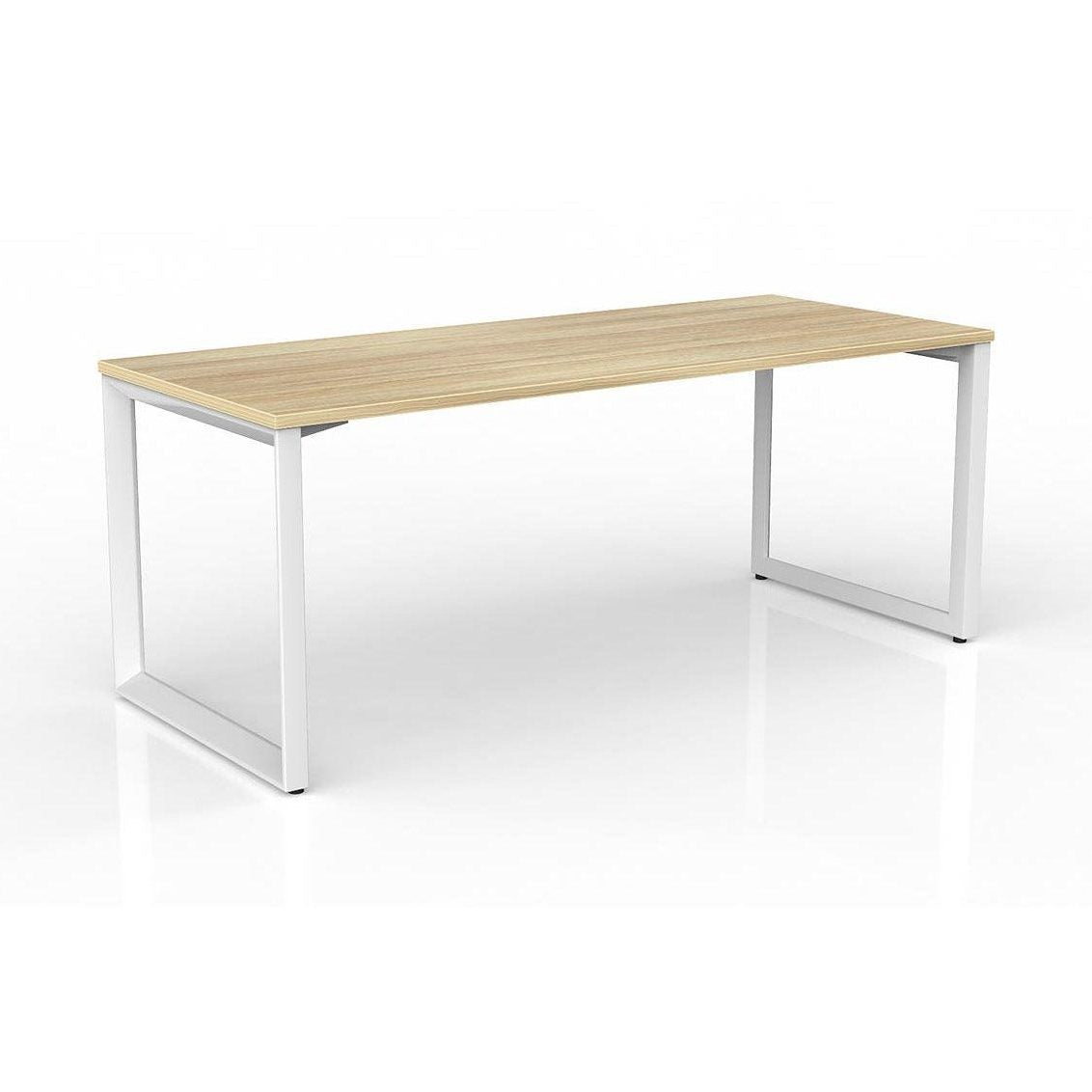Anvil Single Straight Office Desk with New Oak Worktop - 12