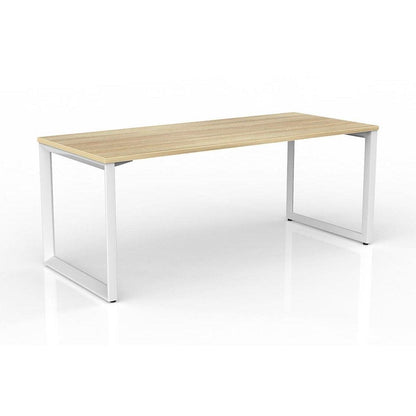 Anvil Single Straight Office Desk with New Oak Worktop - 12