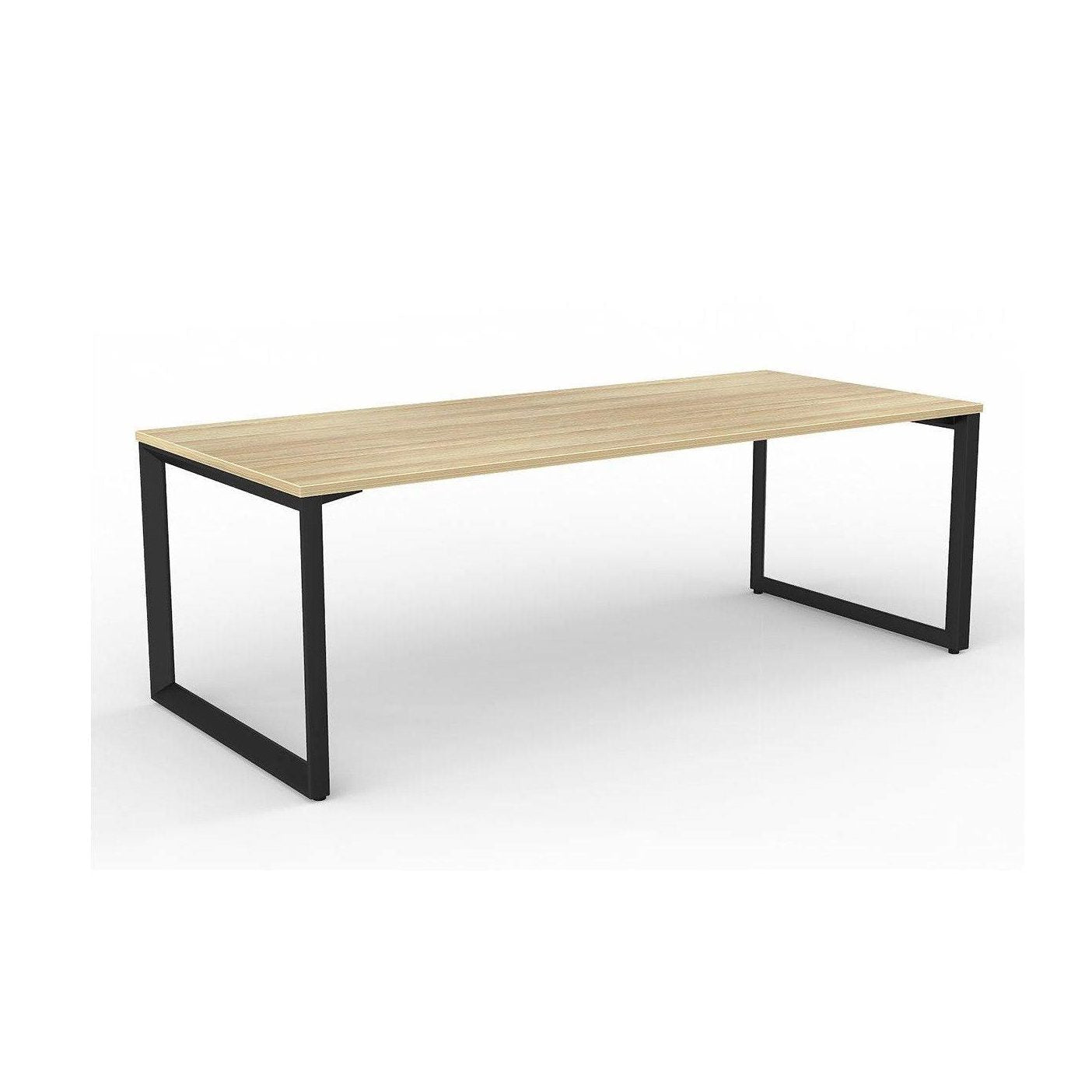 Anvil Single Straight Office Desk with New Oak Worktop - 16
