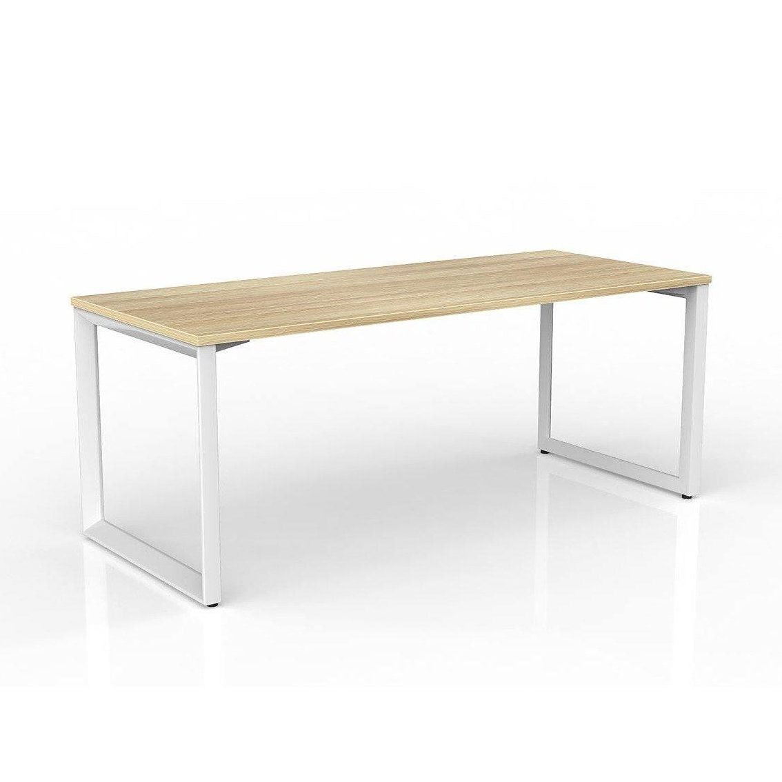 Anvil Single Straight Office Desk with New Oak Worktop - 15
