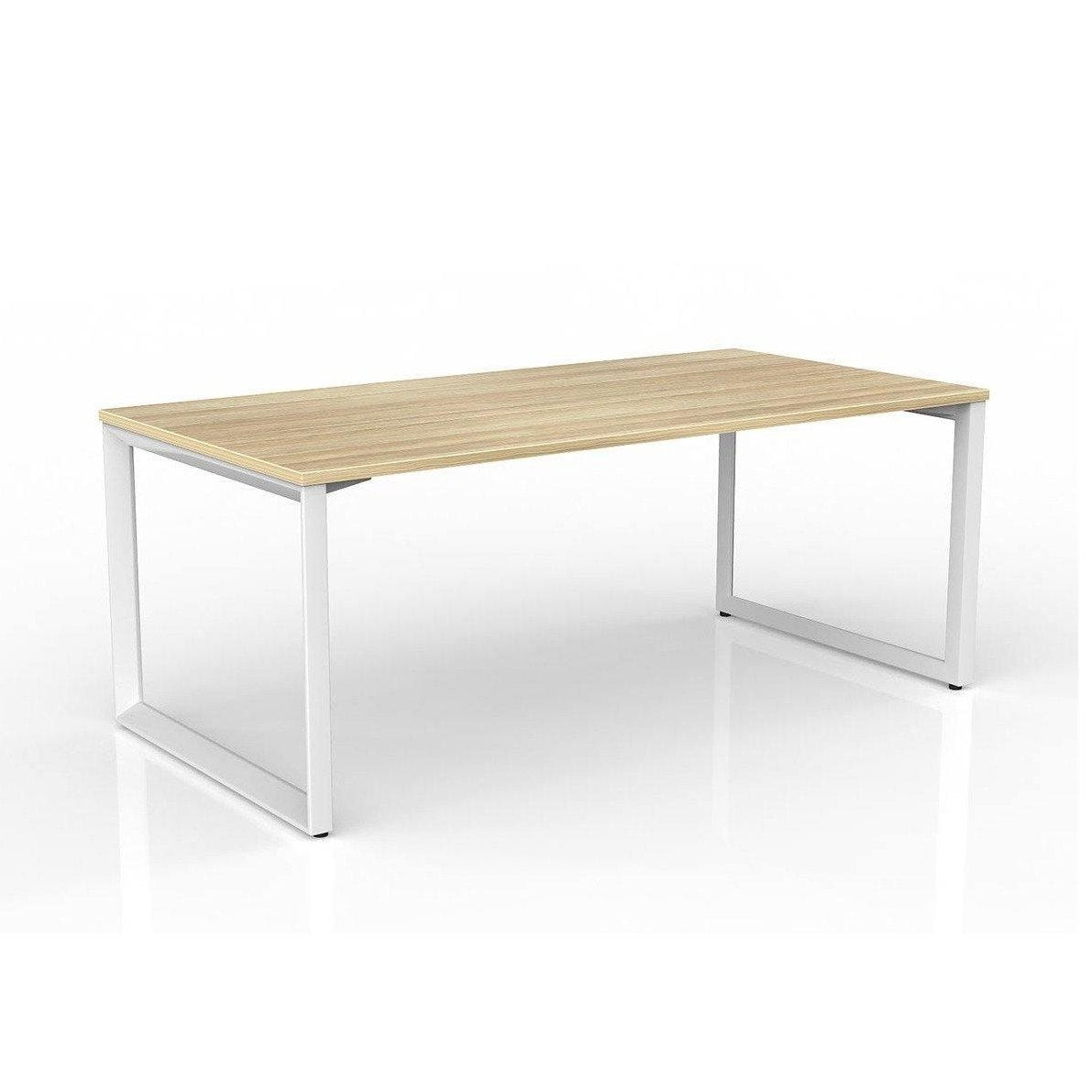 Anvil Single Straight Office Desk with New Oak Worktop - 22