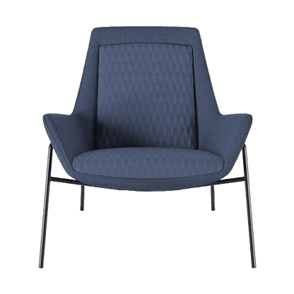 Aquila Single Seater Low Back Office Lounge 4 Leg Metal Frame Black