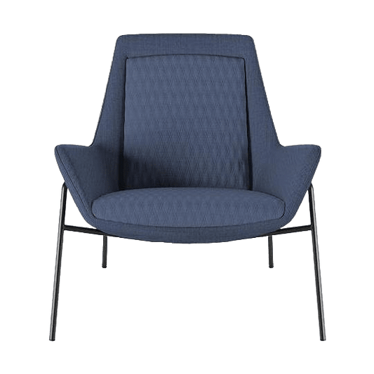 Aquila Single Seater Low Back Office Lounge 4 Leg Metal Frame Black - Office Furniture Company