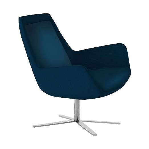 Aquila Single Seater Low Back Office Lounge 4 Way Flat Swivel Base