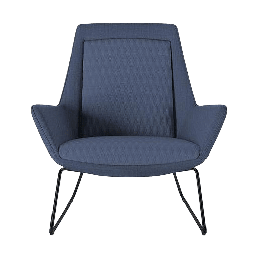 Aquila Single Seater Low Back Office Lounge Sled Base Black