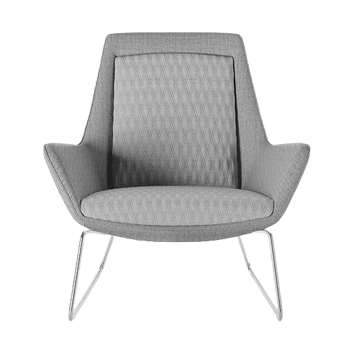 Aquila Single Seater Low Back Office Lounge Sled Base Chrome