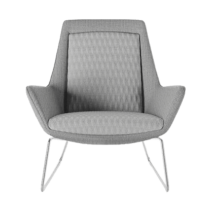 Aquila Single Seater Low Back Office Lounge Sled Base Chrome
