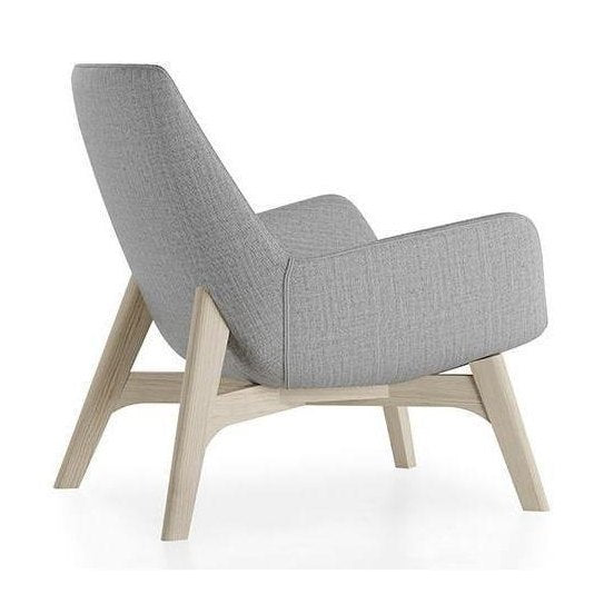 Aquila Single Seater Low Back Office Lounge Timber Base Oak Stain