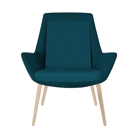 Aquila Single Seater Low Back Office Lounge Timber Legs Oak Stain